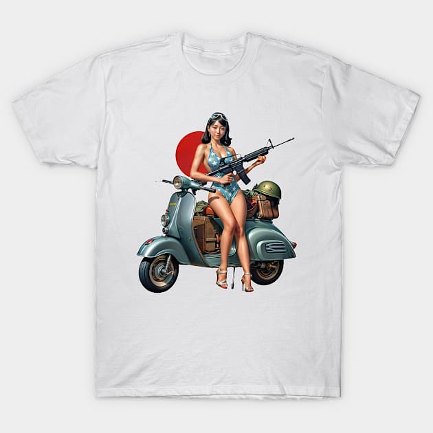 Scooter Girl T-Shirt by Rawlifegraphic